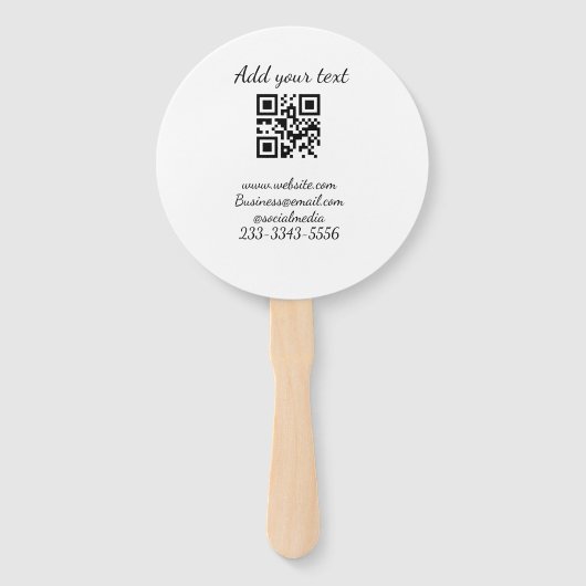 Éventail code QR personnalisé simple ajouter votre nom text (Devant)