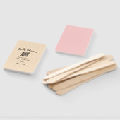 Éventail Code QR simple pour baby shower avec nom et texte (Non-assemblé)
