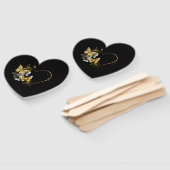 Éventail Coeur aux papillons d'or (Non-assemblé)