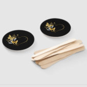 Éventail Coeur aux papillons d'or (Non-assemblé)