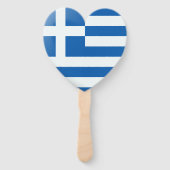 Éventail Coeur du drapeau grec (Devant)
