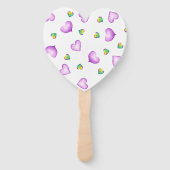 Éventail Coeur mignon violet romantique Saint-Valentin (Dos)