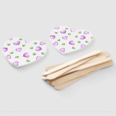 Éventail Coeur mignon violet romantique Saint-Valentin (Non-assemblé)