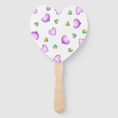 Éventail Coeur mignon violet romantique Saint-Valentin (Devant)