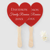 Éventail Coeur rouge de la Réunion familiale (Devant et derrière)