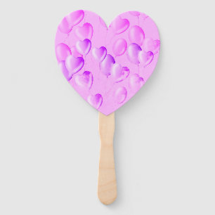 Éventail Coeurs et rêves flottants - rose et violet
