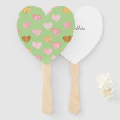 Éventail Coeurs texturés Ventilateurs à main à motifs (Devant et derrière)