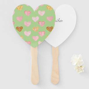 Éventail Coeurs texturés Ventilateurs à main à motifs