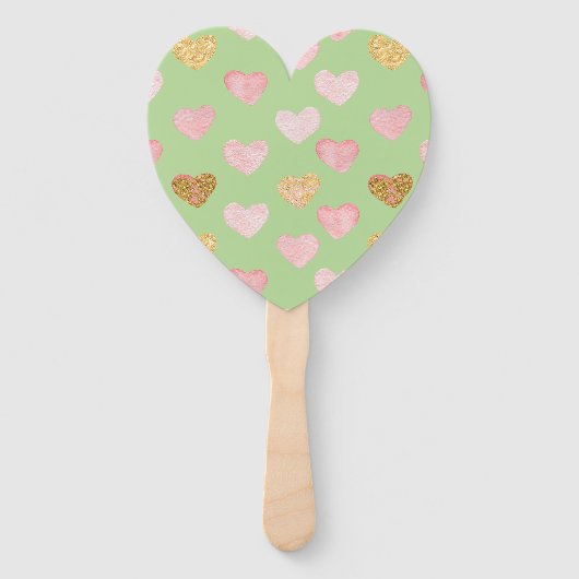 Éventail Coeurs texturés Ventilateurs à main à motifs (Devant)