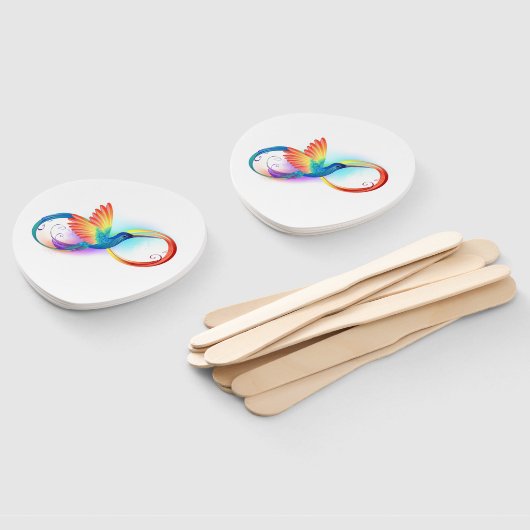Éventail Colibri arc-en-ciel avec symbole Infinity (Non-assemblé)