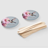 Éventail Colibri et Mariage d'Hibiscus | Bleu (Non-assemblé)