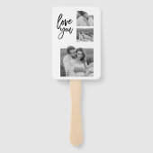 Éventail Collage moderne Couple Photo & Love You Beauté Cad (Dos)