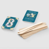 Éventail Collage photo turquoise Fleur bleu jaune 8e annive (Non-assemblé)