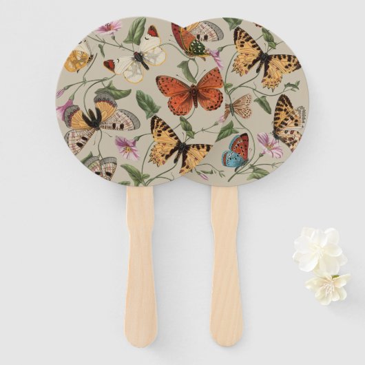 Éventail Collection de la papillon Moth Nature Dessin (Devant et derrière)