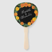 Éventail Collection Mariage gothique d'Halloween noir et or (Devant)