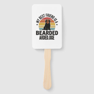 Éventail Colley barbu Design pour amateur de chien Coucher