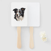 Éventail Collie Bordure Design célèbre - Design le plus int (Devant et derrière)