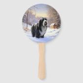 Éventail Collie Laisser Il Neige Noël (Dos)