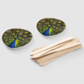 Éventail Colorful peacock (Non-assemblé)