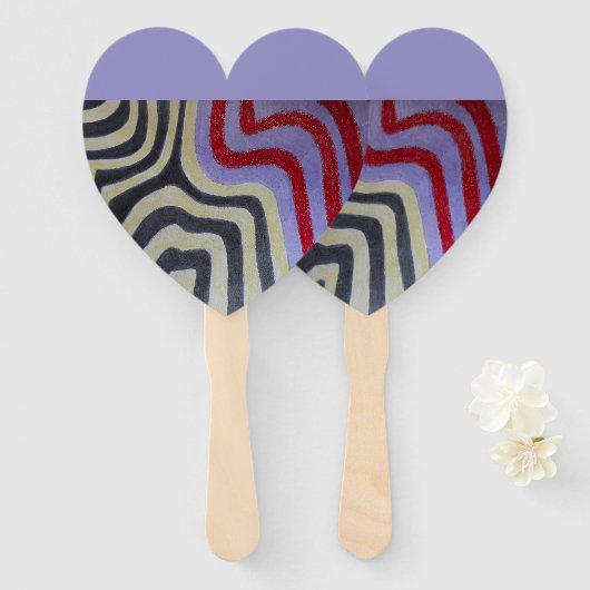 Éventail Coloured Waves Set of Fans (Devant et derrière)