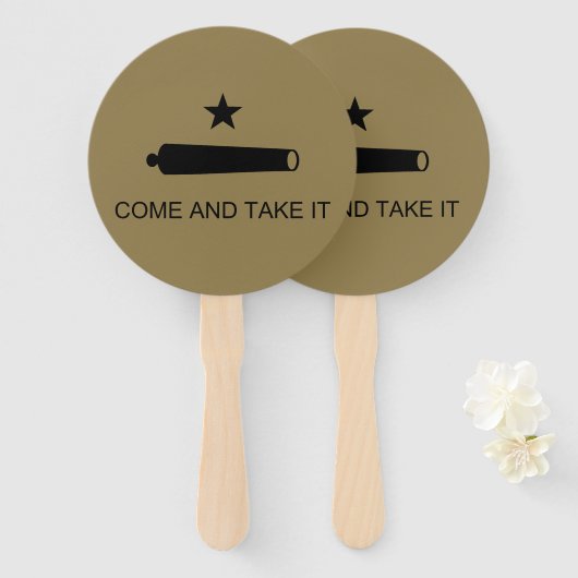 Éventail Come & Take It ! Flag de Texas State (Devant et derrière)