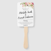 Éventail Commande de cérémonie de Mariage de script Floral (Devant)