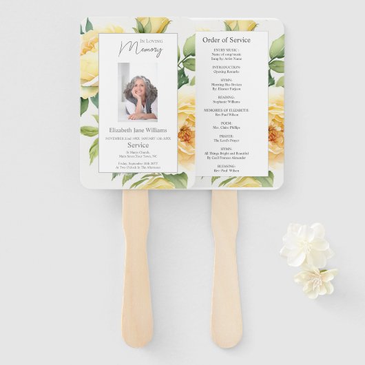 Éventail Commande de service floral en mémoire aimante (Devant et derrière)