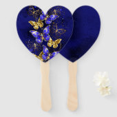Éventail Composition avec papillons Sapphire (Devant et derrière)