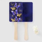 Éventail Composition avec papillons Sapphire (Devant et derrière)