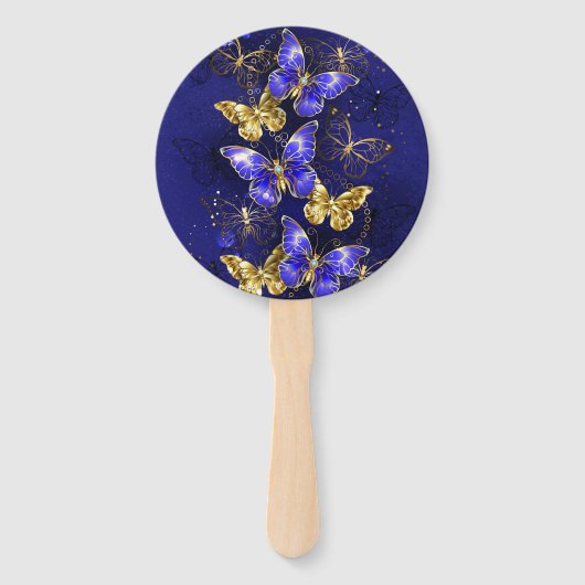Éventail Composition avec papillons Sapphire (Devant)
