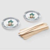 Éventail Composition de la lanterne de Noël argent et blanc (Non-assemblé)