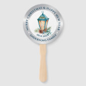 Éventail Composition de la lanterne de Noël argent et blanc (Devant)