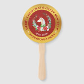 Éventail Composition de la licorne et de la poinsettia de N (Devant)