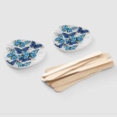 Éventail Composition des White and Blue Butterflies (Non-assemblé)