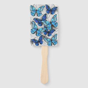 Éventail Composition des White and Blue Butterflies