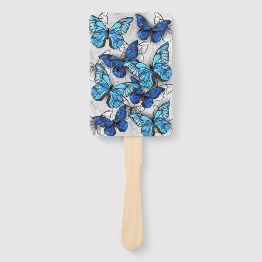 Éventail Composition des White and Blue Butterflies (Devant)