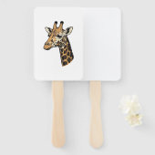 Éventail Conception de chemise de portrait de girafe gravur (Devant et derrière)