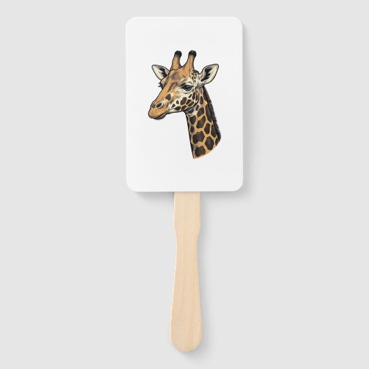 Éventail Conception de chemise de portrait de girafe gravur (Devant)