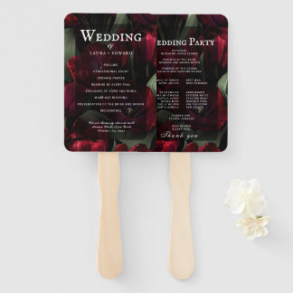 Éventail conception de mariage floral bordeaux mettant en v
