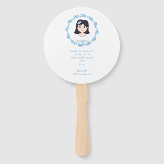 Éventail Conception Romantique Première Communion Enfant (Dos)