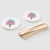 Éventail Cône rose Sakura crème glacée gaufre (Non-assemblé)