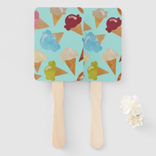 Éventail Cones de crème glacée pendant des jours (Devant et derrière)