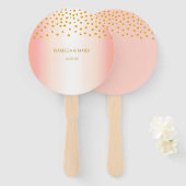 Éventail Confetti en or Rose (Devant et derrière)