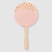 Éventail Confettis dorés sur fond doré rose (Dos)