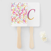 Éventail Confettis en forme de lettre "C" (Devant et derrière)