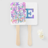 Éventail Confettis en forme de lettre "E" (Devant et derrière)