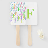 Éventail Confettis en forme de lettre "F" (Devant et derrière)