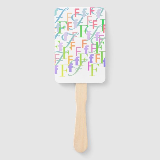 Éventail Confettis en forme de lettre "F" (Devant)