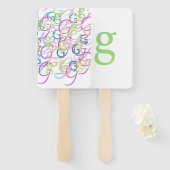 Éventail Confettis en forme de lettre "G" (Devant et derrière)