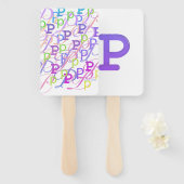 Éventail Confettis en forme de lettre "P" (Devant et derrière)